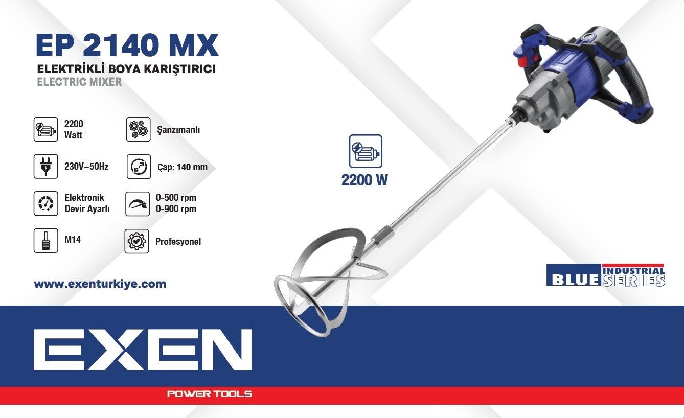EXEN EP 2140 MX - 2200W 140mm Elektrikli Boya Karıştırıcı Makina