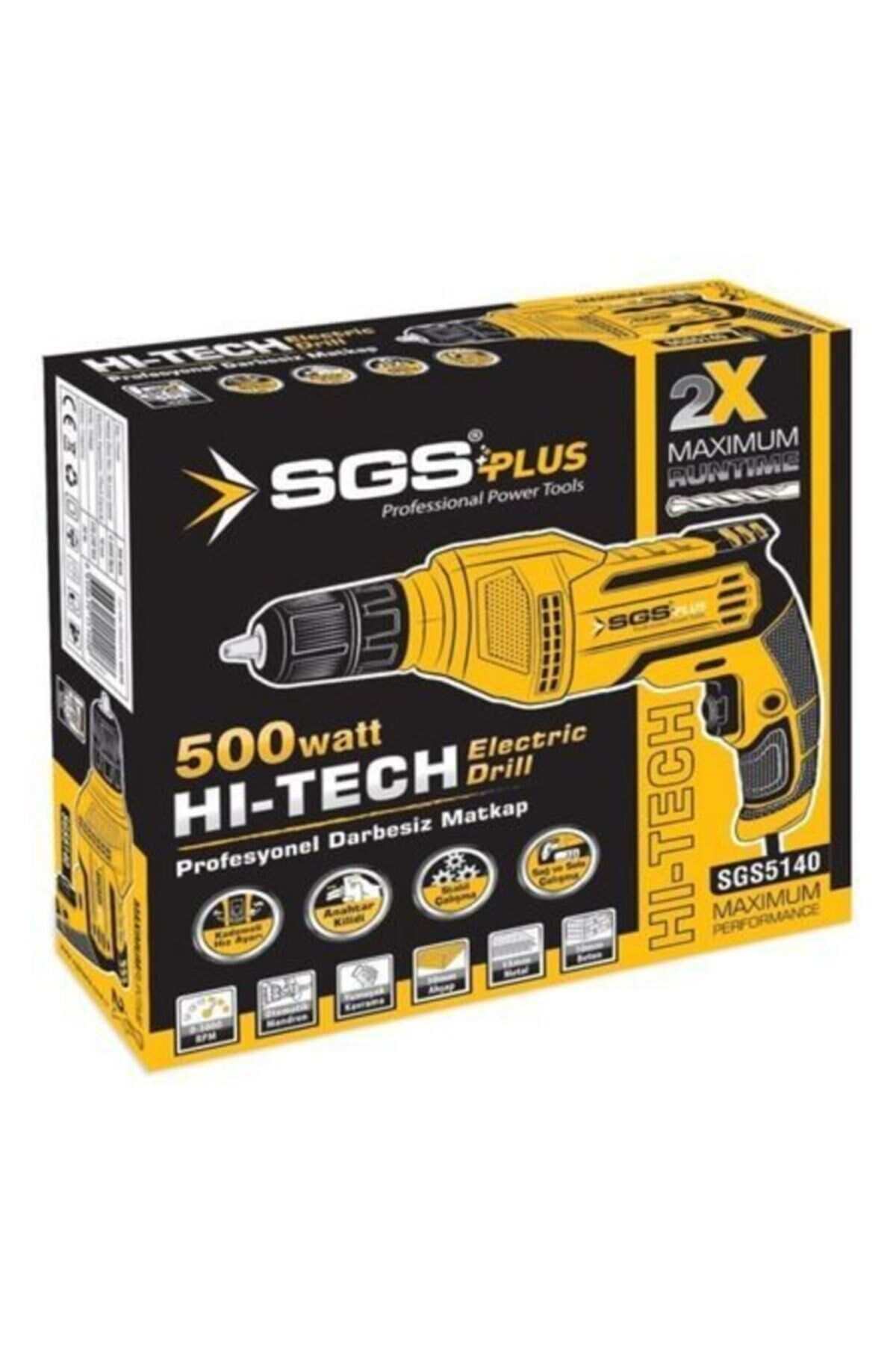 Sgs 5140 Darbesiz Matkap 500 W Anahtarsız 24 Volt 0 - 250 Watt Kablolu Darbesiz