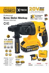 SGS 5520 - 20 Volt 4 Amper Çift Akü SDS Plus Akülü Darbeli Kırıcı Delici Seti 1.8 Joules
