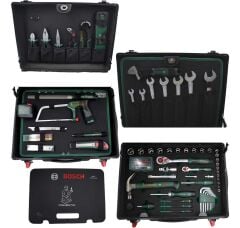 Bosch 119 Parça Hepsi Bir Arada El Aleti Seti – Tekerlekli Valiz Dolu Alet Çantası 1600A02ZB4