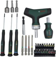 Bosch 31 Parça T Saplı Bits Uyumlu Cırcırlı ve Klemens Tornavida Seti 1600A039HX