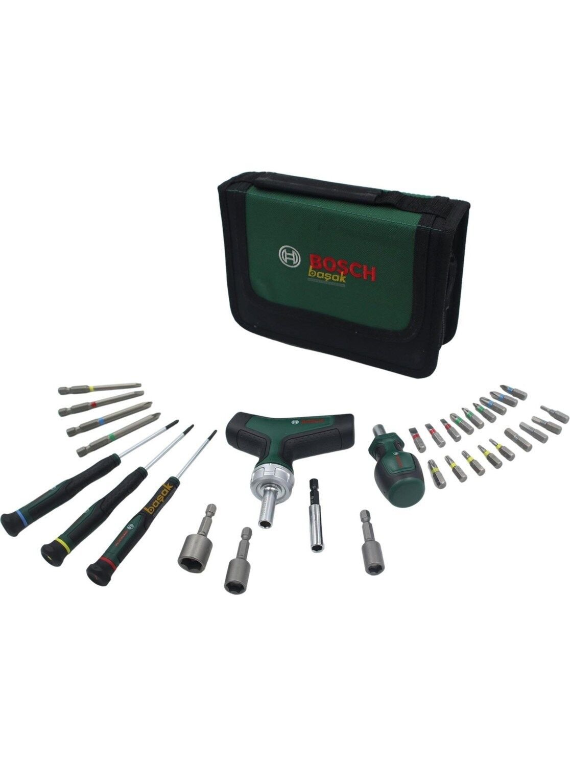 Bosch 31 Parça T Saplı Bits Uyumlu Cırcırlı ve Klemens Tornavida Seti 1600A039HX