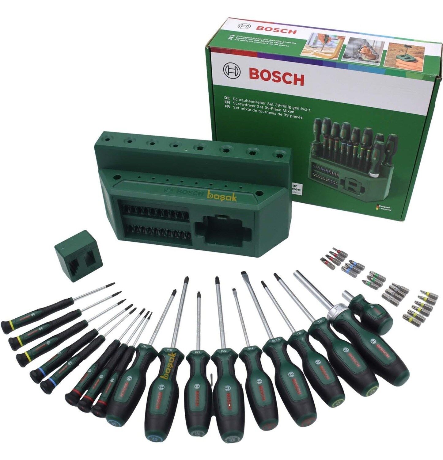 Bosch 39 Parça Standlı Tornavida, Klemens ve Bits Uç Seti 1600A02Z9L