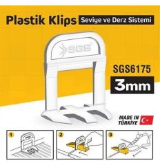 SGS6175 3 mm Derz Seviye Tespit Klipsi (PK/100 Adet)
