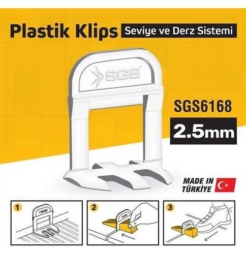 SGS6168 2,5 mm Derz Seviye Tespit Klipsi (PK/100 Adet)