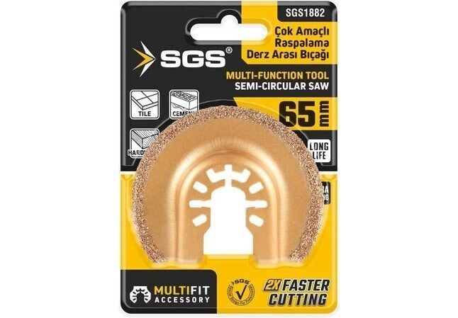 SGS1882 Multı-Tools Kesici ve Raspalama Derz Arası Temizleme Karbür 65MM