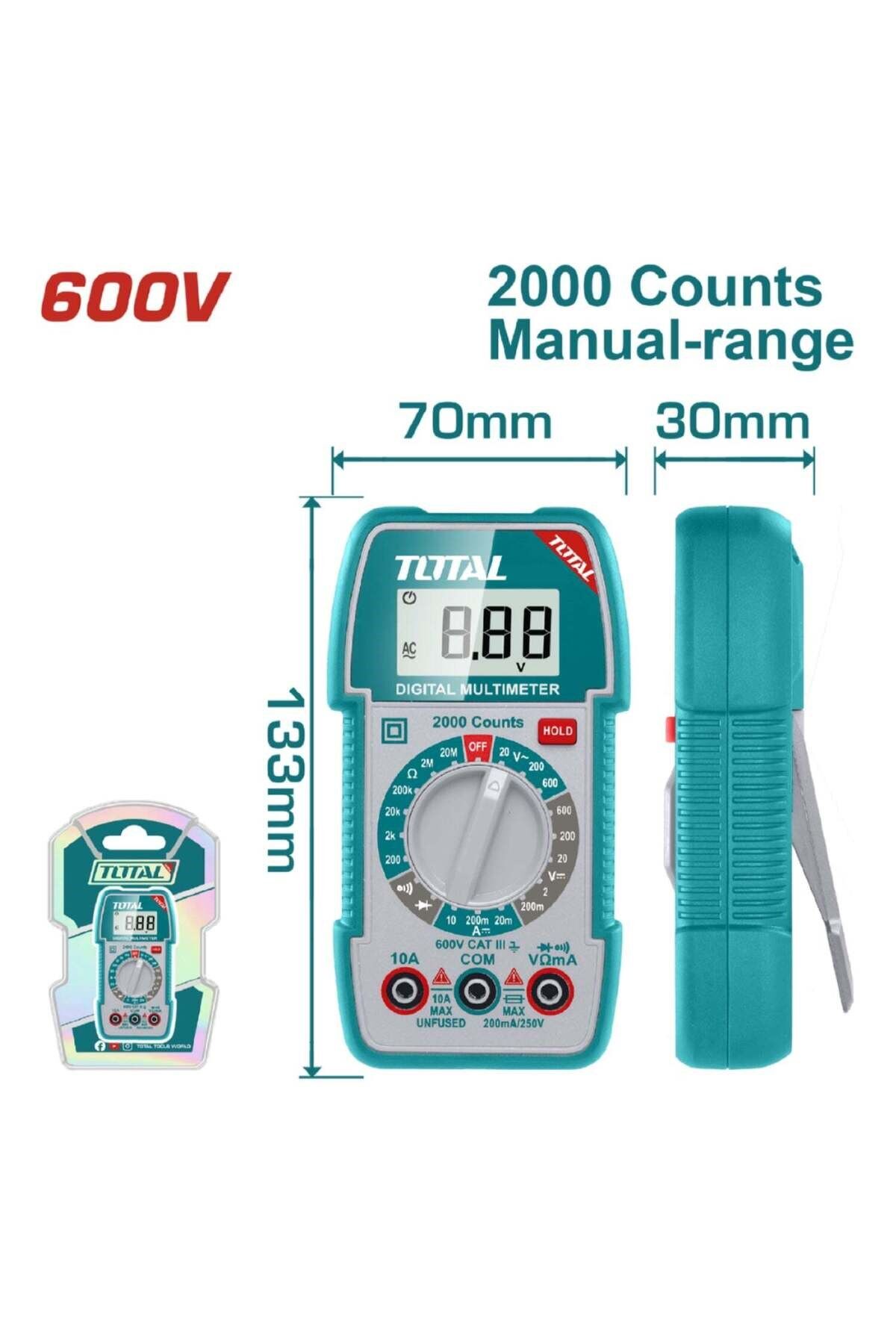 TOTAL TMT5360011 DİJİTAL MULTİMETRE 600V